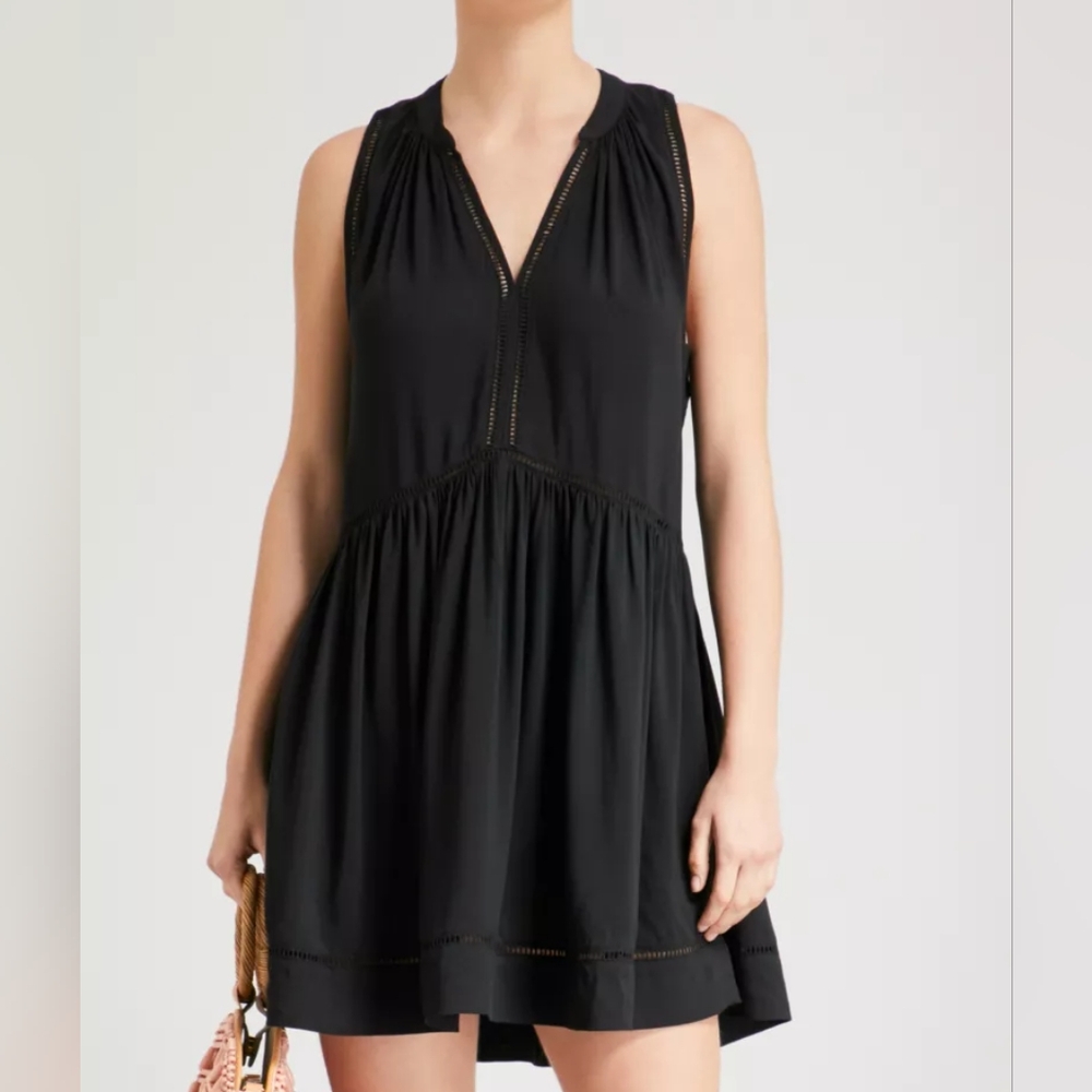 Seafolly Laddered Woven Dress Black Size Medium